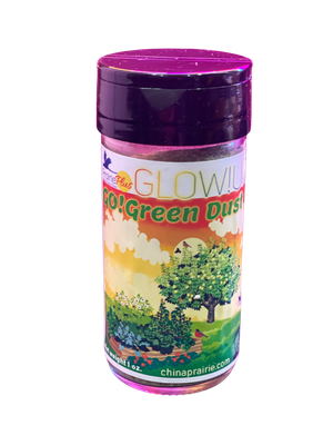 Glow!Up Go! Green Dust Whole Food Supplement 1 oz. Shaker - Freeze Dried Broccoli, Okra, Green Beans, Granny Smith Apple, Collard Greens, Peppermint Leaf, Insect Package