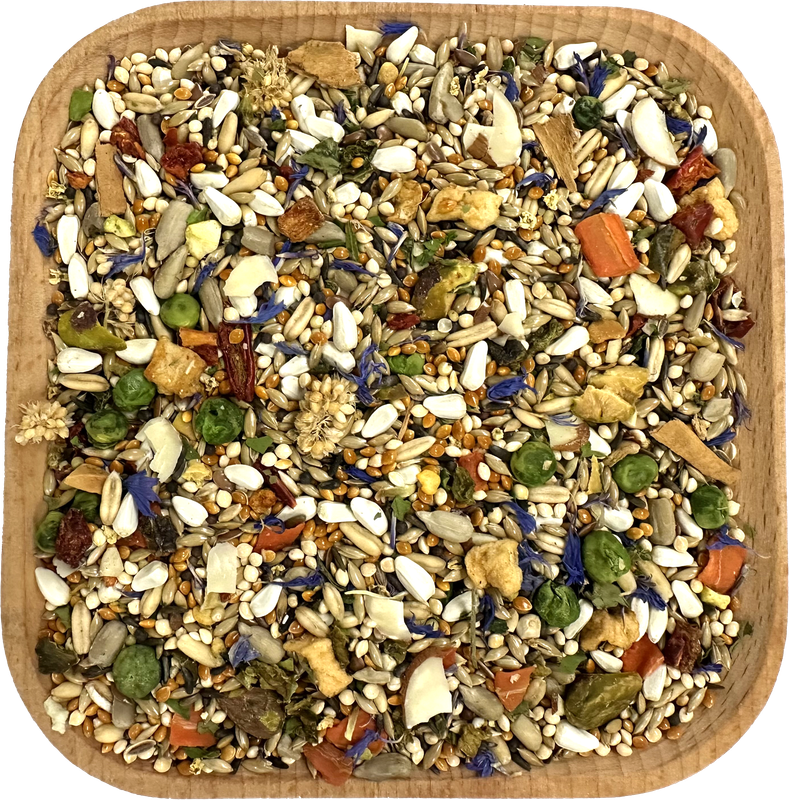 NEW - Delectable! 1 Lb Dry Blend 100% Natural Whole Foods for all Small and Medium Size Birds especially Cockatiels, Budgies, Love Birds, Parakeets, Conures and Parrotlets
