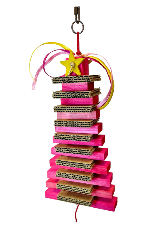 PINK Large Wood Tree - by Bite Me Birdie Bird Toys