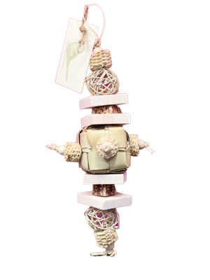 Corn Crunch! - natural toy for small and medium parrots, balsa wood toy, hanging bird toy by Little Dinos Natural Bird Toys