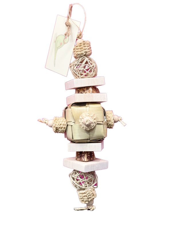 Corn Crunch! - natural toy for small and medium parrots, balsa wood toy, hanging bird toy by Little Dinos Natural Bird Toys