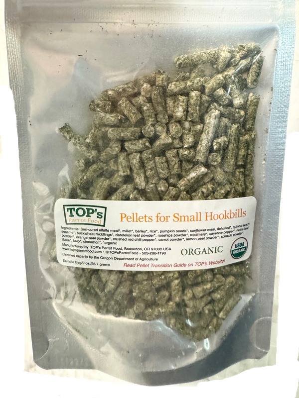 Trial Size Tops Parrots Food Small Sized Pellets - 2oz