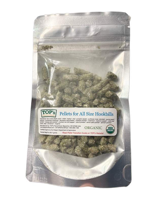 Trial Size Tops Parrots Food Regular Sized Pellets - 2oz