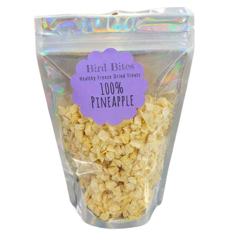 100% Pineapple by Bird Bites Healthy Freeze Dried Treats - Generous 1.5 Cup Size