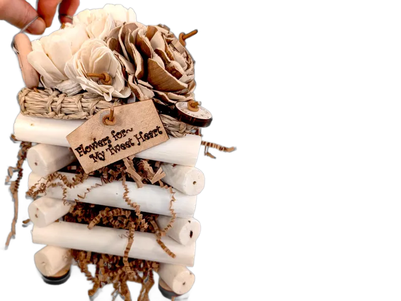 Flowers for my Tweet Heart Hanging Sola Tower No Dye by Peter Piper Parrots