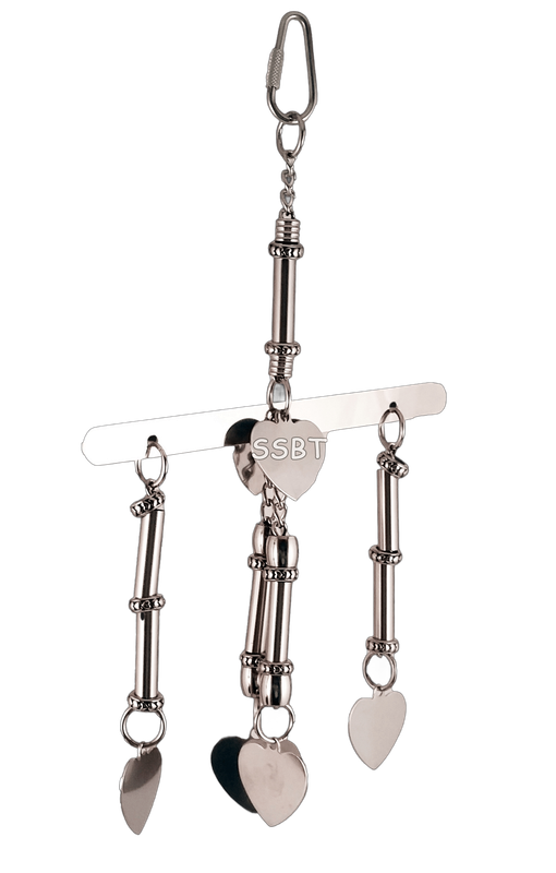 Six Hanging Hearts, Stainless Steel - Hand made in the USA