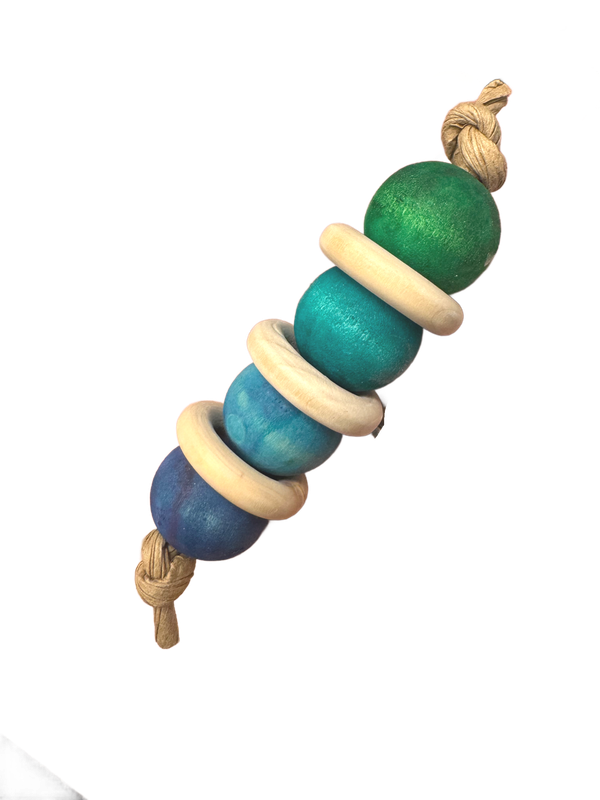 Wood Beads Foot Toy by PDS Parrot Toys