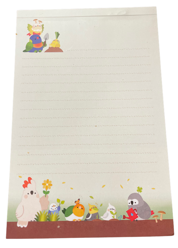 Gardening Birds Note Pad - 50 Sheets 4x6 w/hard stock cover