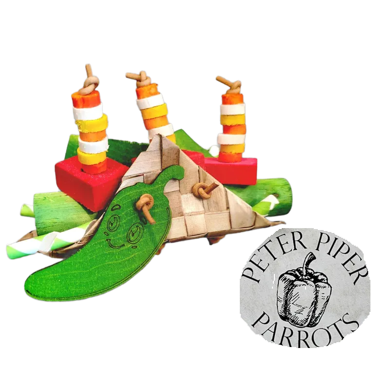 Palm Leaf Square Taco Tuesday by Peter Piper Parrots -- Limited Edition