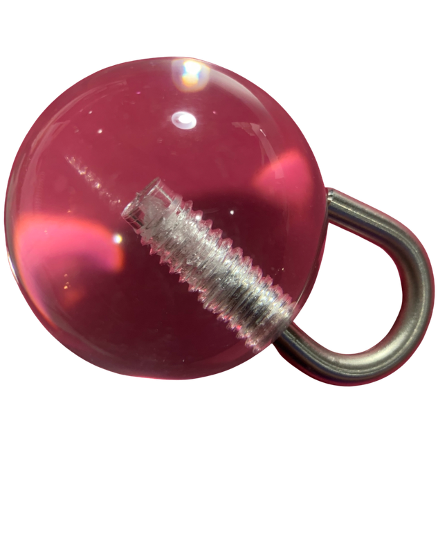 Stainless Steel and Acrylic Ball Toy Hanger, Large - Here is the answer to those stubborn quicklinks that parrots tend to destroy. This heavy duty acrylic ball hanger is great! by Expandable Habitats