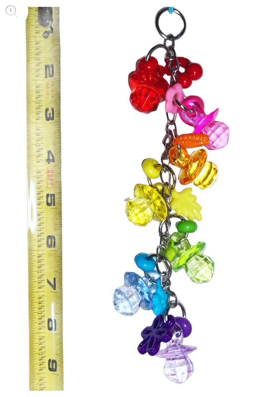 Rainbow Pacifier Bird Toy by PDS Parrot Toys