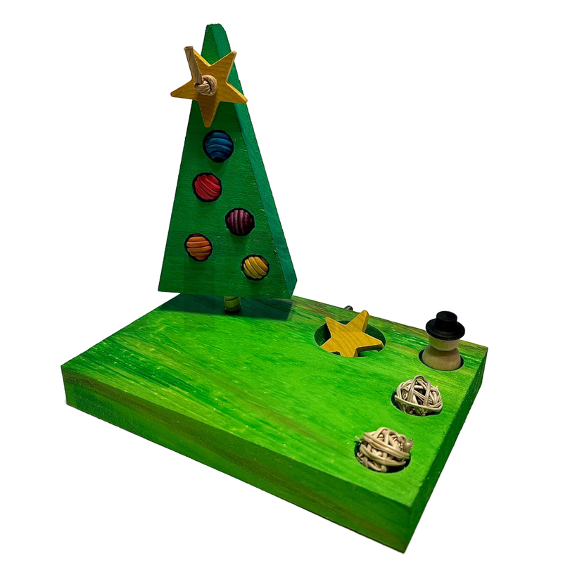 Christmas Parrot Party Patio - Small 5" x 7" Cage Mount