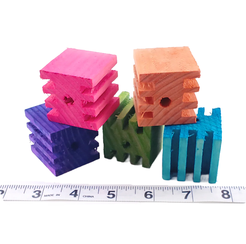 1.5" Soft Pine Puzzler Blocks - Colored 12 Pack by Cheep Thrills