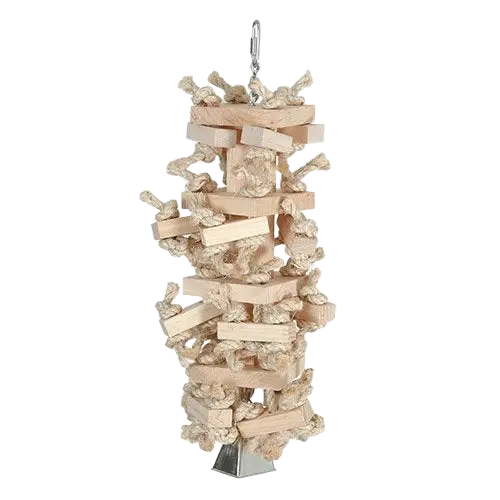Bo Jangle Bird Toy - Natural Knots N Blocks - Large by Featherland Paradise