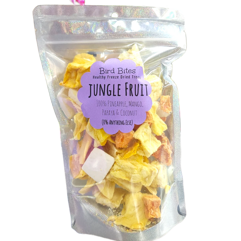 100% Freeze Dried Jungle Fruit (Pineapple, Mango, Papaya &amp; Coconut) by Bird Bites Generous 1.5 Cup