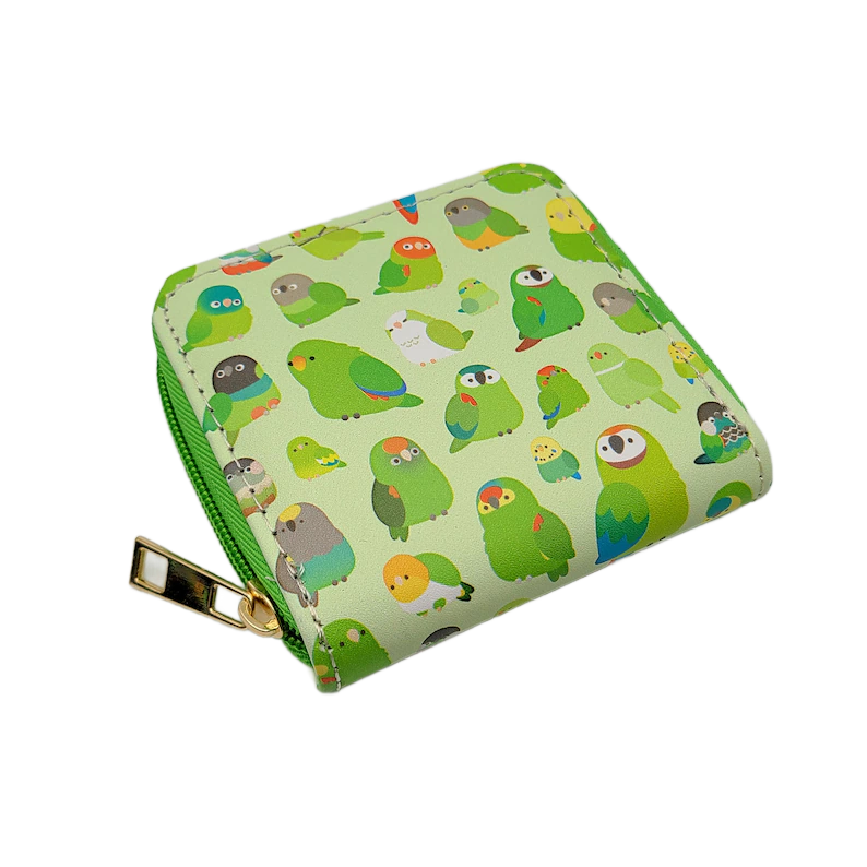 Green Birds Short Wallet