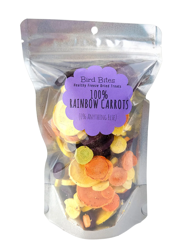 100% Freeze Dried Rainbow Carrots - by Bird Bites Generous 1.5 Cups