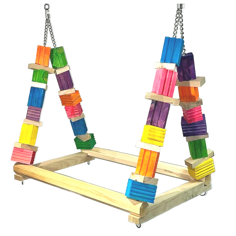 The Premium Groove Refillable Play Station Swing - for Large and Extra Large Birds by Bite Me Birdie