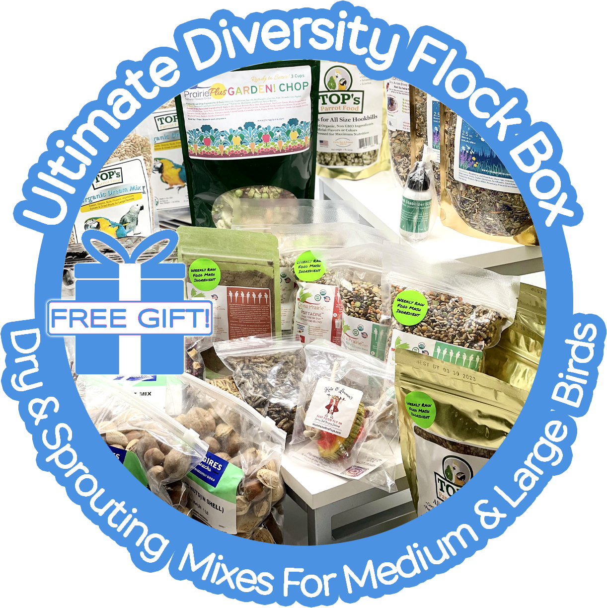 Thrive! Ultimate Diversity Flock Box (Dry &amp; Fresh) — Medium &amp; Large Birds