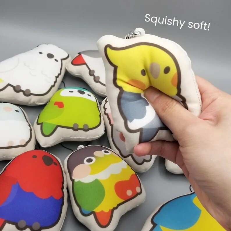 Adorable Mini Squishy Birds Pillow Charm $8.00 (tick the product image to choose your birds!)