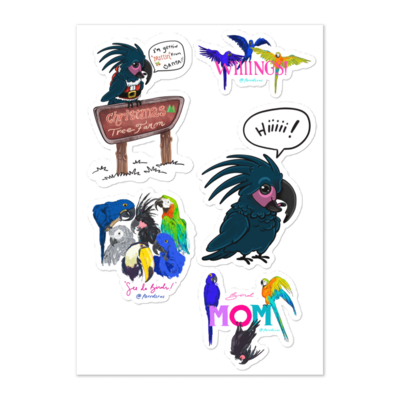 Maui &amp; the Parrotsrus Flock Large Sticker sheet