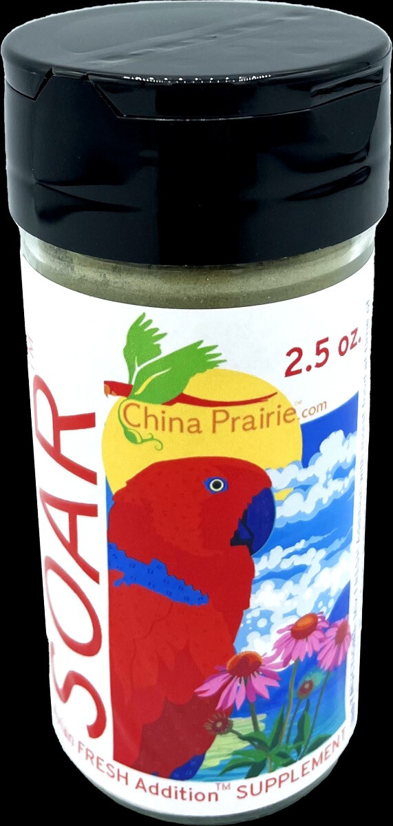 Soar! 2.5 oz by China Prairie FRESH Addition is the original formula and is the nutritional supplement to choose for birds under stressful conditions, recovering from illness &amp; transitioning nutrition