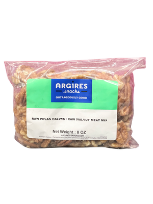 8 oz Shelled Mix Walnuts and Pecans (great for soaking to add to fresh food OR add to dry mix) by Argires Snacks