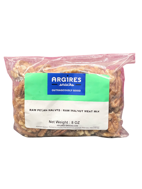 8 oz Shelled Mix Walnuts and Pecans (great for soaking to add to fresh food OR add to dry mix) by Argires Snacks