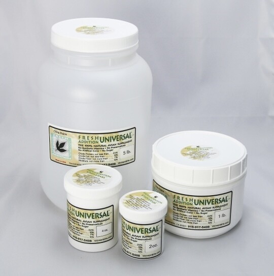 Universal! by China Prairie - 2 oz FRESH Addition - Universal is the nutritional supplement for companion parrots, softbills, and for addition to baby formulas.