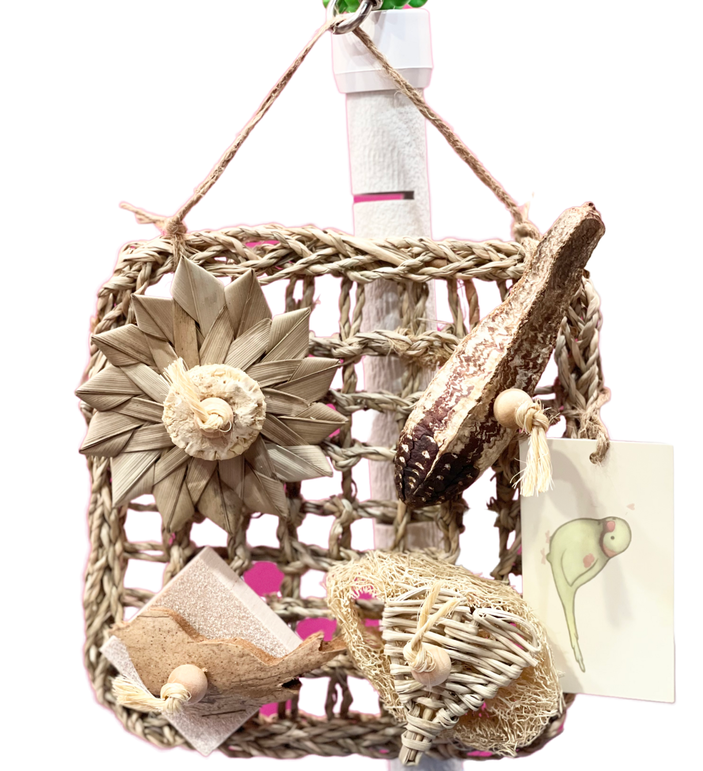 Songbird Natural Activity Mat for Small and Medium birds by Little Dinos Natural Bird Toys