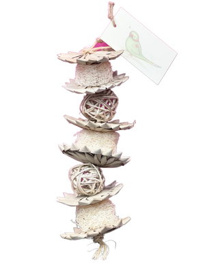 Palm Leaf Stack Hanging Toy - The Palm Leaf Stack is an ideal toy for small to medium-sized parrots, and is perfect for hiding treats in to encourage natural foraging behavior by Little Dinos Natural Palm Leaf Stack Hanging Toy - The Palm Leaf Stack is an ideal toy for small to medium-sized parrots, and is perfect for hiding treats in to encourage natural foraging behavior by Little Dinos Natural
