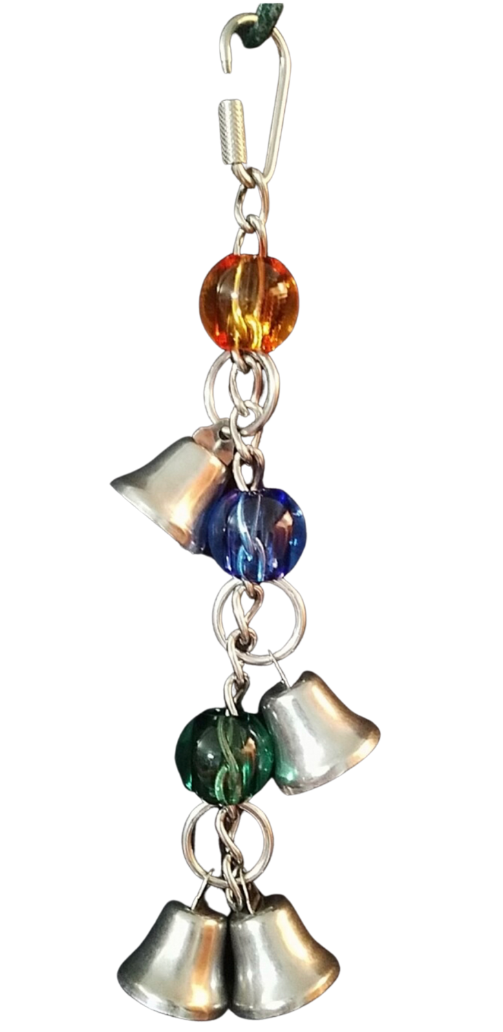 Blingle all Stainless Steel hanging bead and bell toy for Tiny and Small Birds