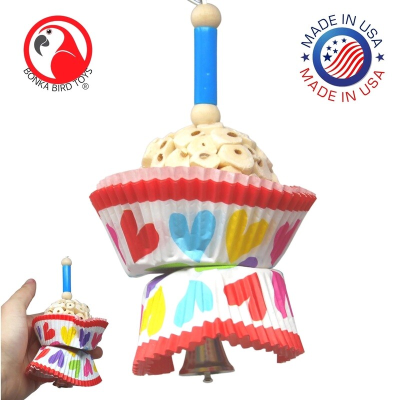 Heart Cake Bird Toy for Tiny and Small Birds by Bonka Bird Toys