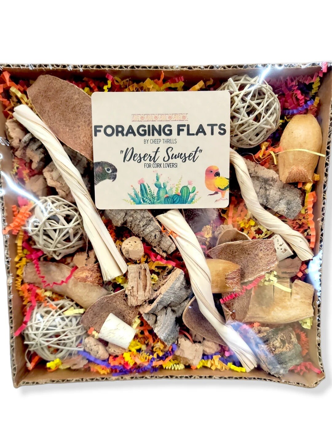NEW! Desert Sunset Foraging Flat by Cheap Thrills Bird Toys
