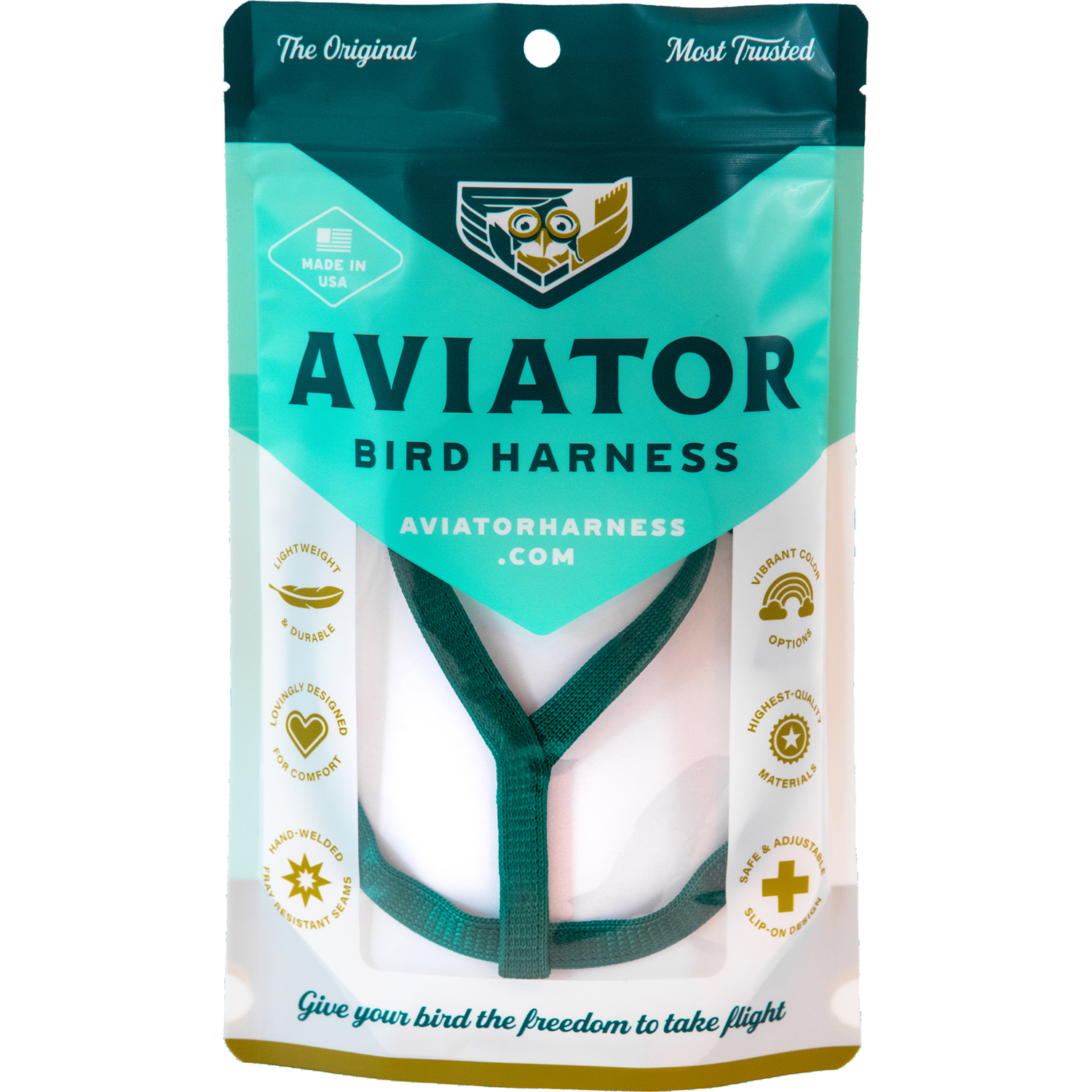 Aviator Harness and Leash - Color Green