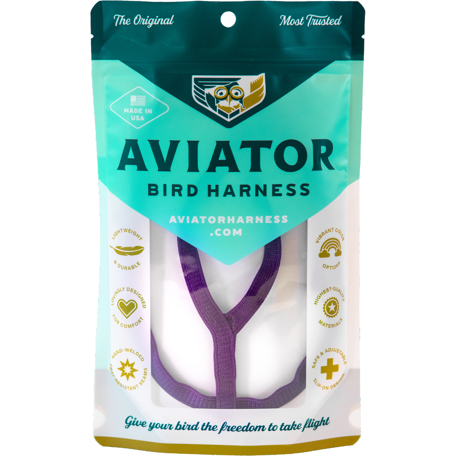 Aviator Harness and Leash - Color Purple