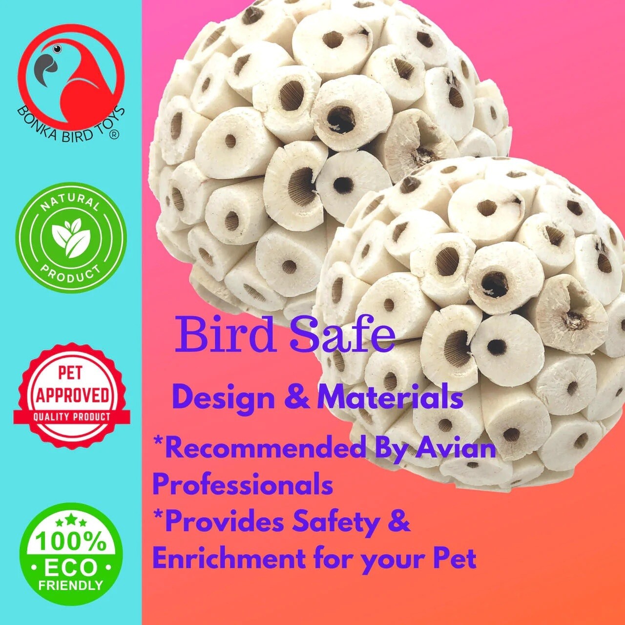2 Pack Large Sola Atta Balls by Bonka Bird Toys