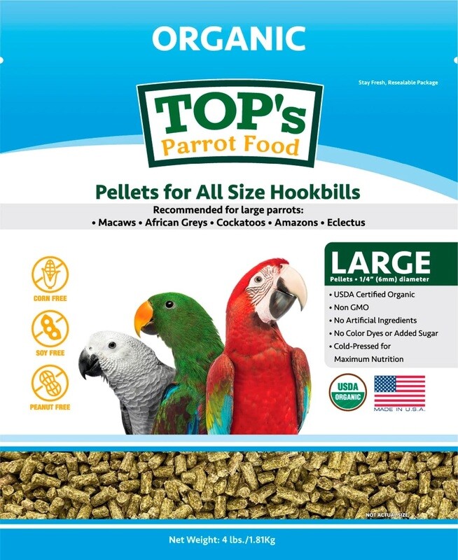 Tops Parrots Food Regular / Large Sized Pellets 4 lbs