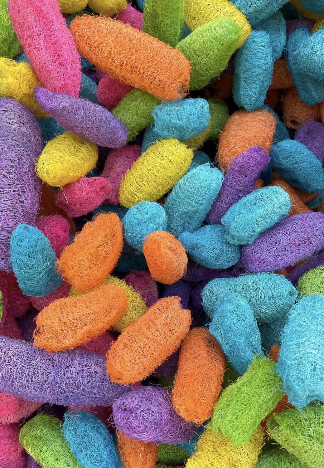 Colorful mini Loofahs 5pc by Feathered Addictions