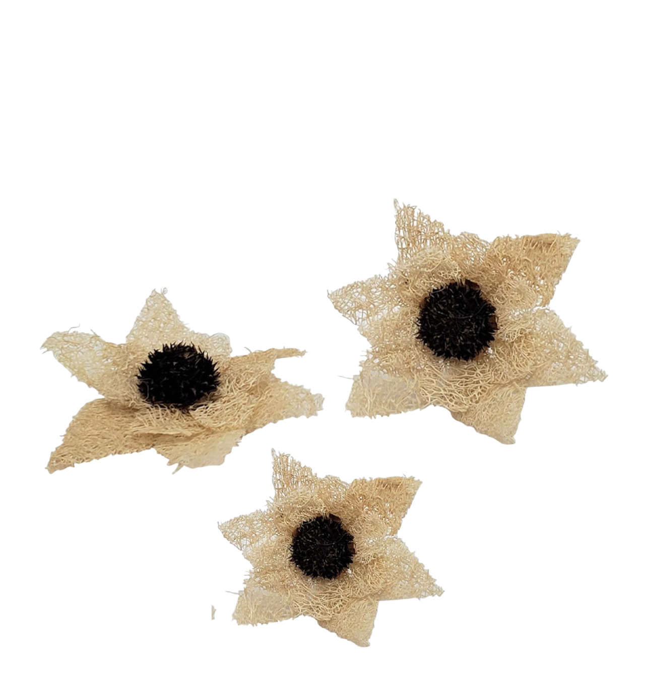 3 Pack Natural Loofah Flowers