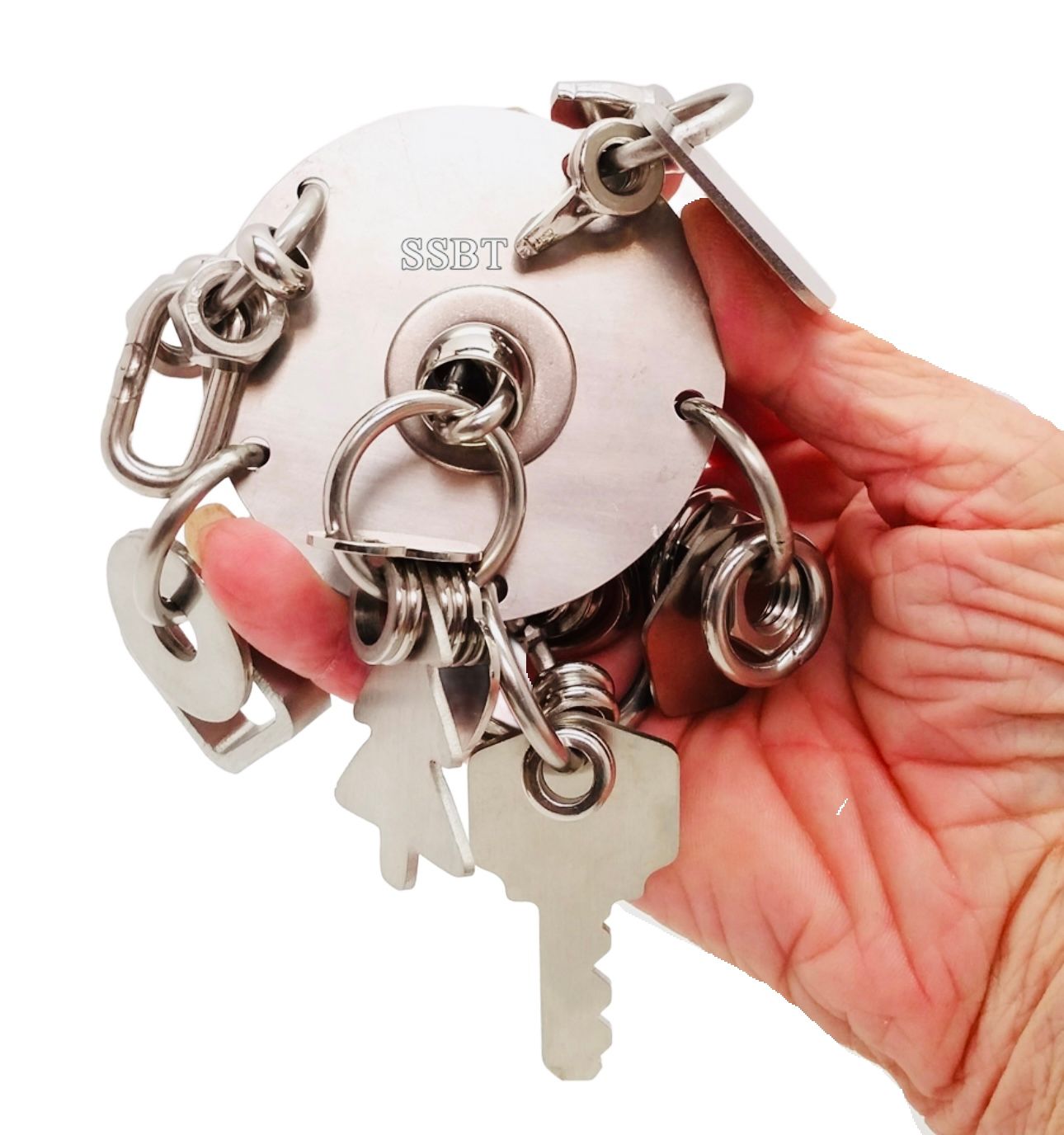 Around About Foot Toy - Macaw / Cockatoo - Stainless Steel Or Hanging Toy For All Birds - Hand made in the USA