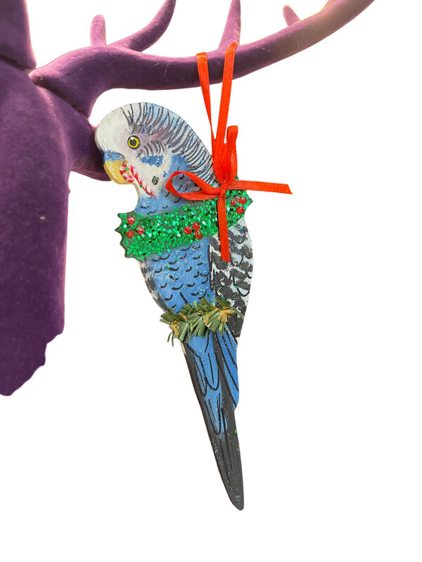 Budgie - Handmade and Painted Glitter Ornaments!