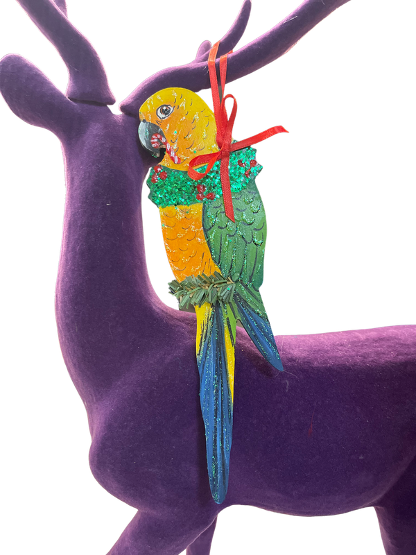 Jenday Conure - Handmade and Painted Glitter Ornaments!