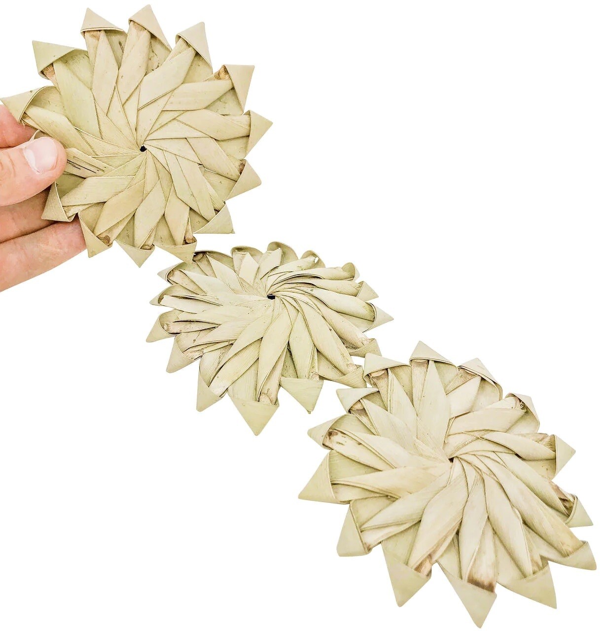 3 pack Palm Leaf Flowers Large