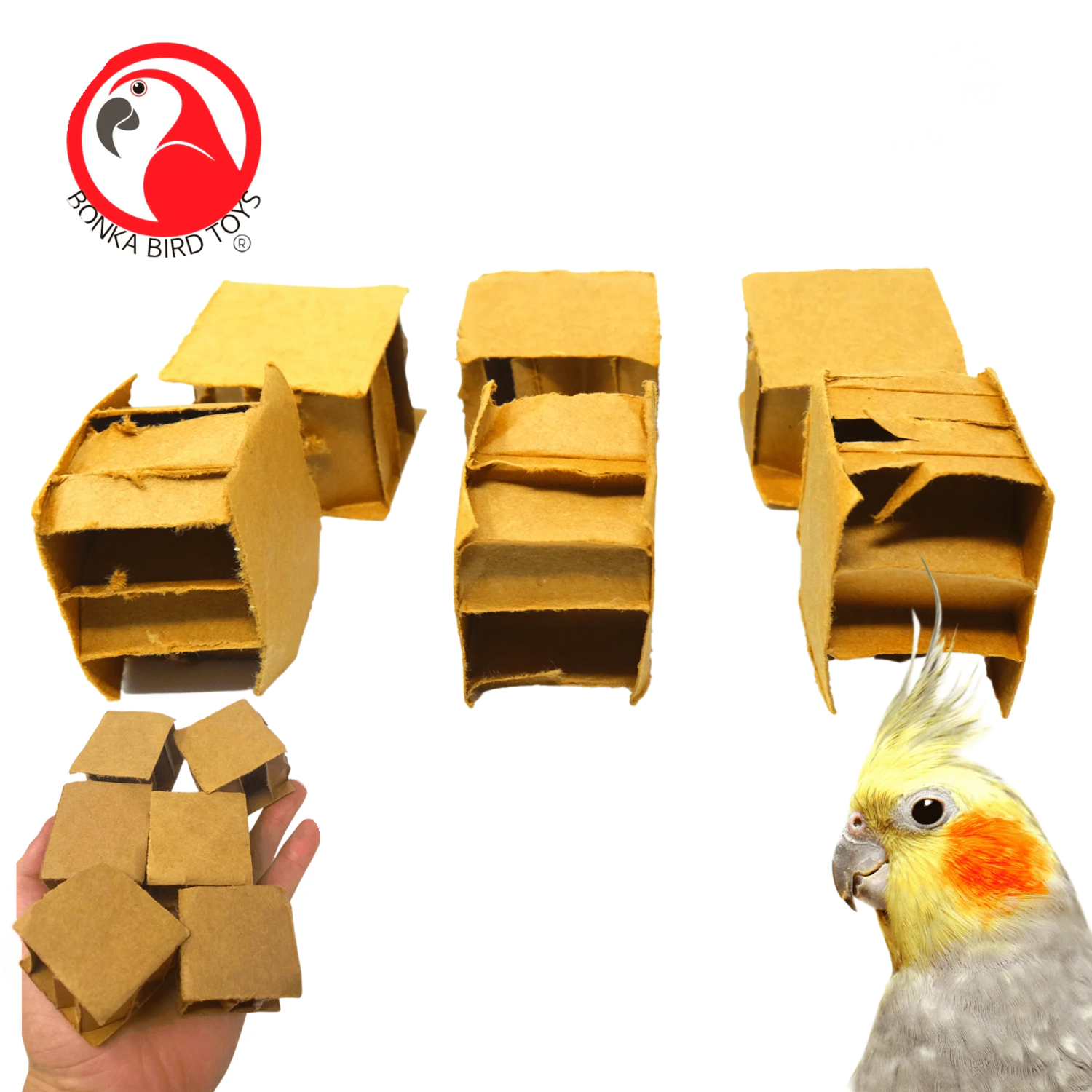 1.25" 6 Pack of Cardboard Cubes by Bonka Bird Toys