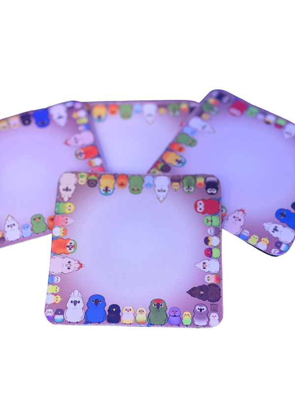 Artsy. Bird Squad Foam Coaster Set