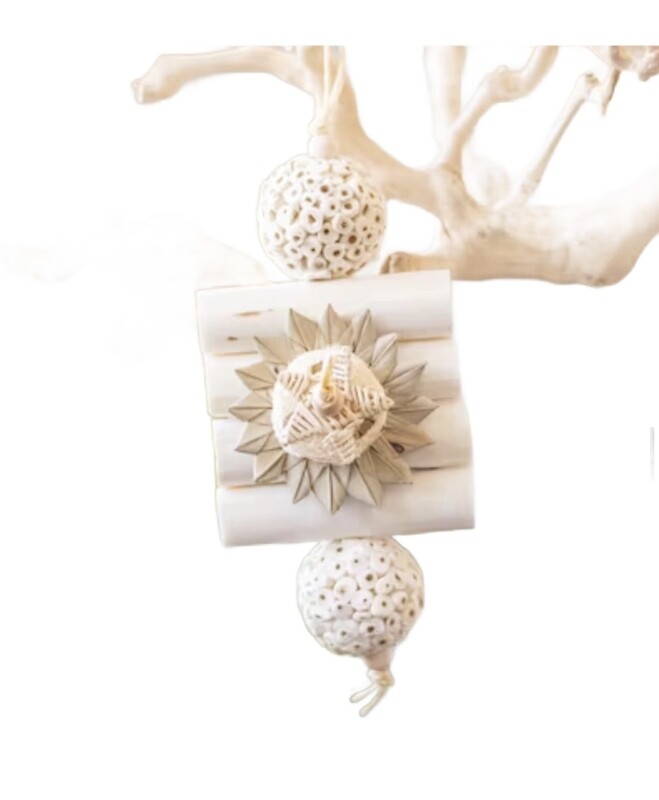 Sunshine -  Natural parrot toy with sola wood toy by Little Dinos Natural Bird Toys