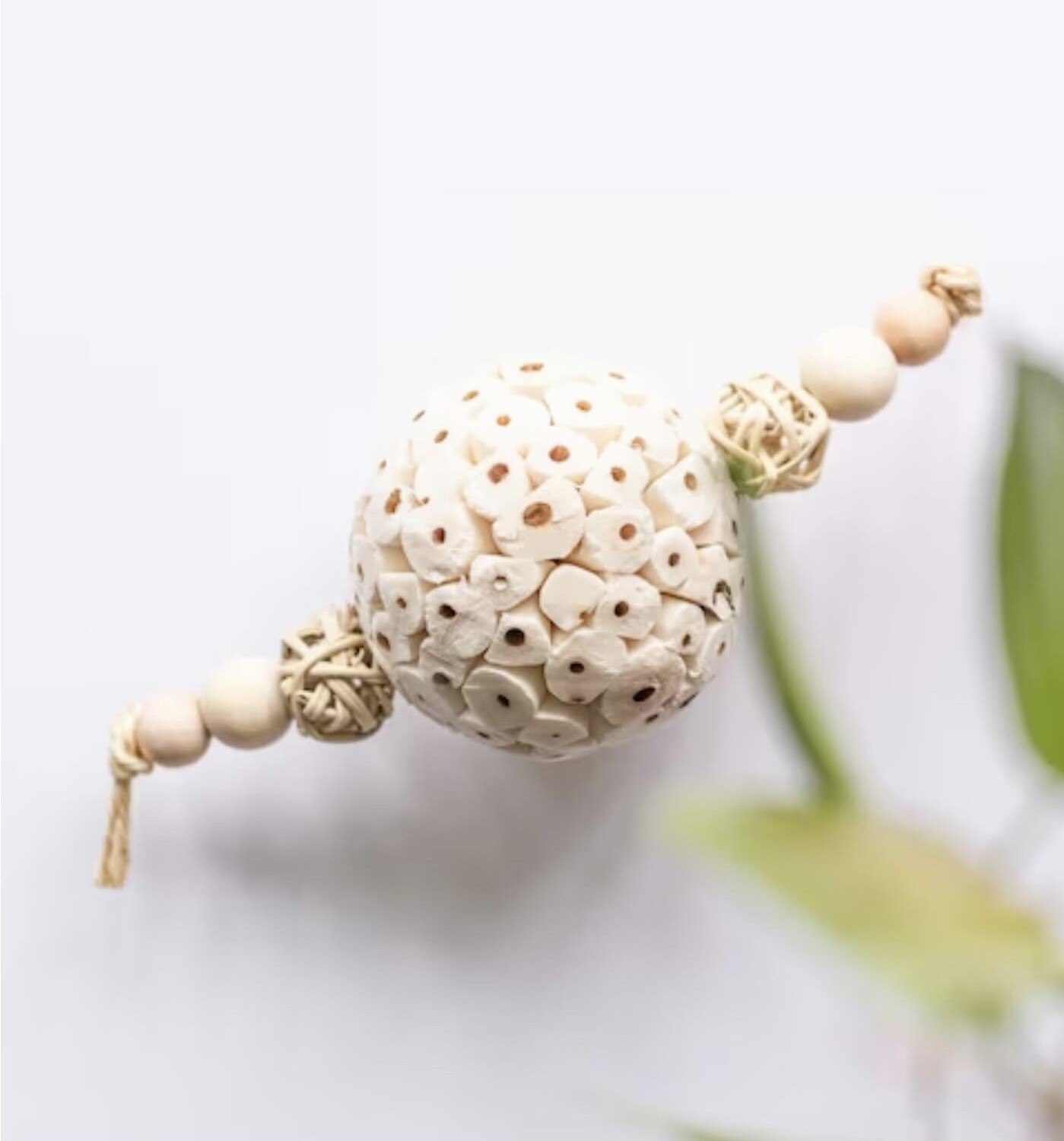 Sola Foot Toy -  Natural parrot toy with sola wood toy by Little Dinos Natural Bird Toys