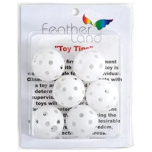 6 Pack of 1.5" Diameter Whiffle Balls by Featherland Paradise