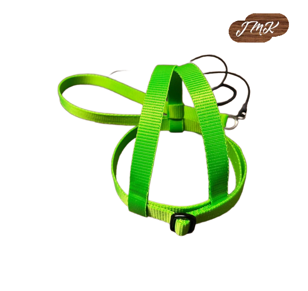 JMK Harness and Leash - Color Bright Green - Size Medium: 425-600 grams: Eclectus, Med. Macaws (Severee, Red Fronted), Lg Amazons (Double Yellow, Yellow Nape), Umbrella, Congo Grey